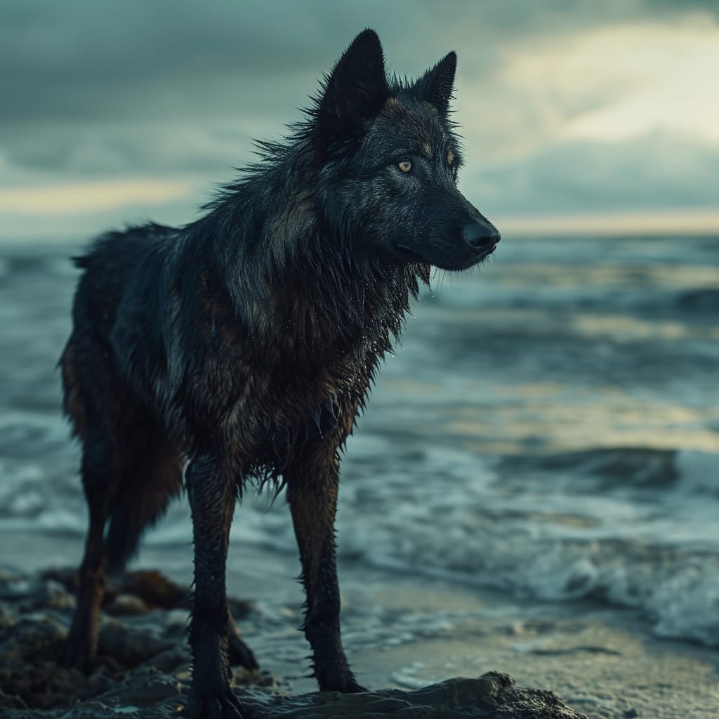 Wolf on the Beach