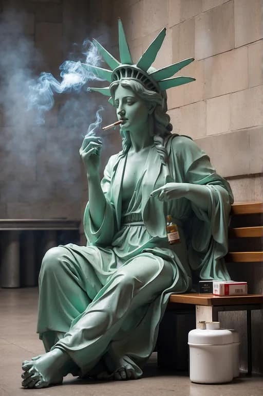 Statue of Liberty Smoking