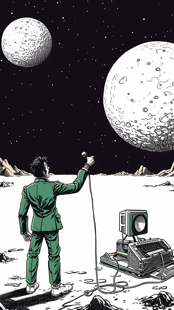 Man Talking on the Moon