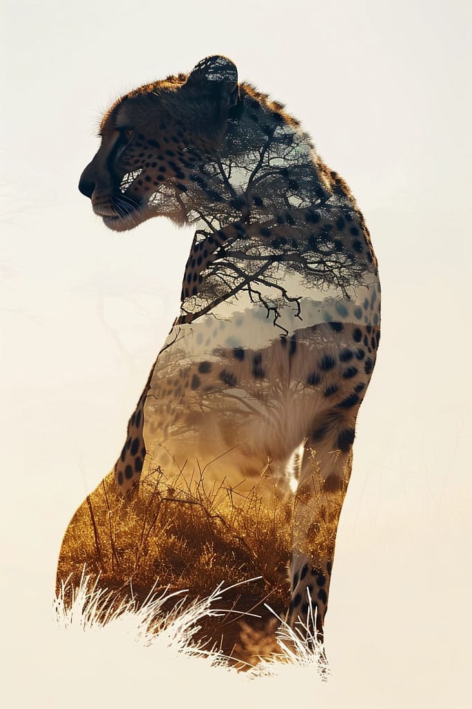 Cheetah Double Exposure